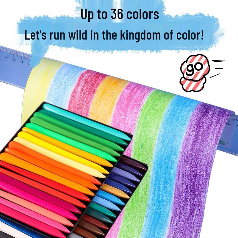 Triangular Washable Children's Crayons - Mess-Free, Double-Ended Doodle Pens for Kids