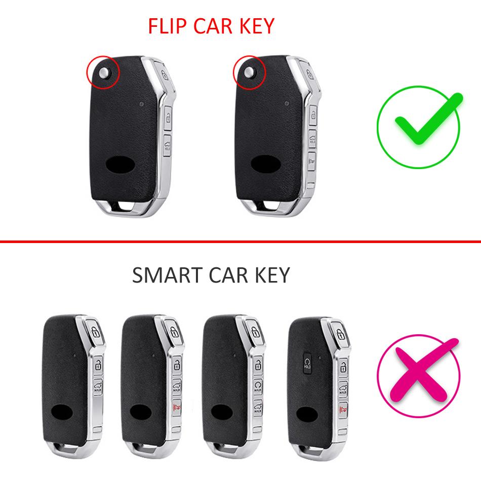 Slim Flip Car Key Fob Case Cover Keychain For Kia Sportage Sorento Seltos Forte K3 K5 Cerato Soul Niro Ceed LX Black Transparent