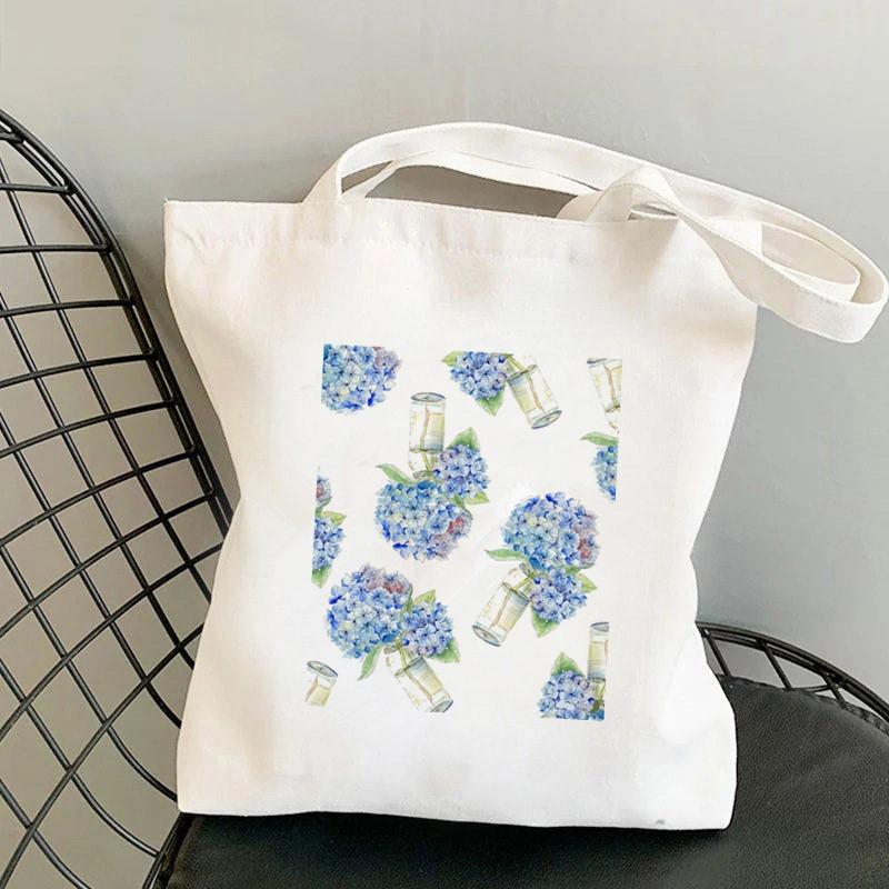 Floral Print Causal Canvas Bag Harajuku Women Shoulder Bags  Female Tote Handbag Large Capacity Shopper Handbag Fashion Handbags