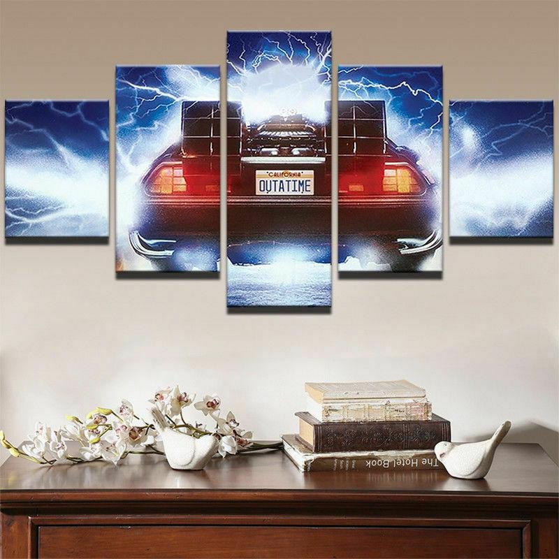 

No Framed Canvas 5 Pieces Back To The Future Movie Car Decorative Printed Bedroom Wall Art Posters Pictures Home Decor Paintings 20x35 20x45 20x55cm