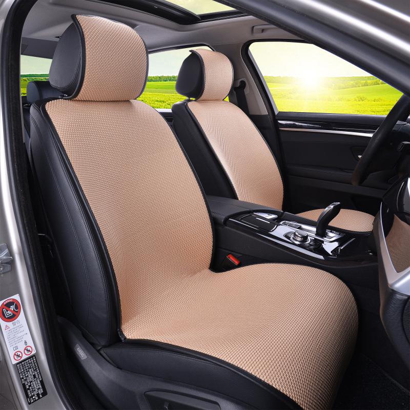 Popular Non-Slip Ice Silk Car Seat Cushion Set - Breathable, Cool, Free-tie, All Seasons