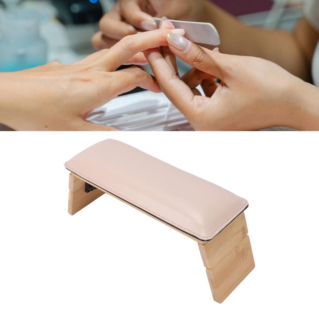 Foldable PU Leather Nail Hand Rest 3   Heights Nail Arm Rest for Nail Tech Salon Home Use Pink