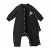 Miki House Double B Coverall Romper Long Sleeve Plain Bear Made In Japan Boys Girls Baby Infant Baby Clothes Clothes 80cm Black [Miki House]