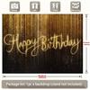 2D Printing Black Gold Glitter Backdrop, Neon Happy Birthday Party Background Cloth