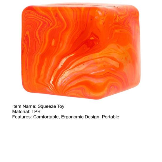 Squeeze Toy Slow Rise Fidgets Cube with Glitter Flow Patterns Stress Relief Sensory Toy for Kids Adults Fun Desk Decoration