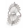 Stylish Stainless Steel Fan-Shaped Adjustable Open Ring for Couples