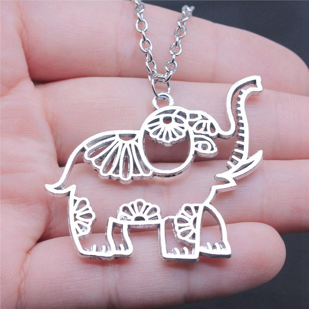 45cm Or 70cm Long Chain Necklace Elephant Kids' Jewelry Materials QN026