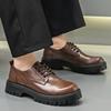 Dress Big Head Trend Low Top Martin Boots Platform Casual Men's Shoes Leather Shoes Breathable British Style 2025