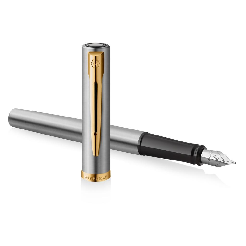 WATERMAN Impression Stainless Steel GT Fountain Fine Gift Luxury 2225517 Pen, Nib, Boxed, Gift,
