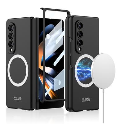 For Samsung Galaxy Z Fold 4 3 Magsafe Wireless Charging Magnetic Case With Tempered Glass Ultra Thin Matte Fold 5 Shockproof Cover