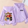 Unisex Kids One Piece Monkey D. Luffy Zipper Hoodie - Straw Hat Pirates Anime Cardigan