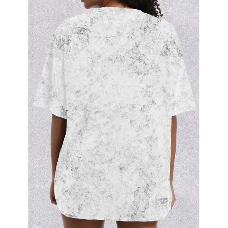 Sommer Neu Limettenscheibe Fruchtprint Schneeflocke Kurzarmhemd T-Shirt Top Rundhalsausschnitt, leicht und atmungsaktiv, geeignet für Frühling, Sommer und Herbst