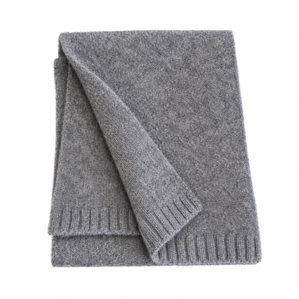 Solid Color Pure Wool Scarf Skin-Friendly Neck Warmer Wrap Wool Knitted Scarf  Autumn Winter