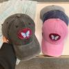 Retro Washing Cowboy Baseball Cap with Bows and Curved Brim Baseball Cap Showing Face Small Sunshade Versatile Soft Top