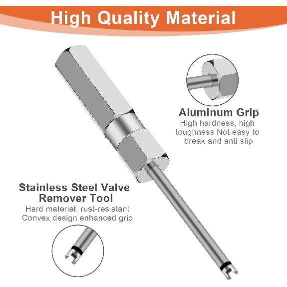 Linkstyle 2pcs Valve Core Removal Tool Set, Screwdriver Tire Valve Stem Core Remover Tool for Schrader Valves Cores