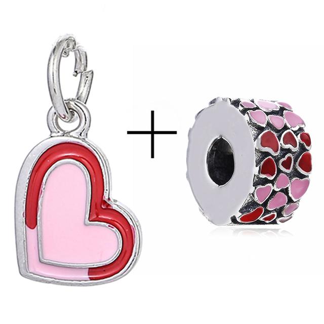 2 teile/los Hohe Qualität Kristall Herz & Lippen & Lippenstift Charme Anhänger Fit Diy Marke Armband Neckce Für Frauen Männer schmuck Machen