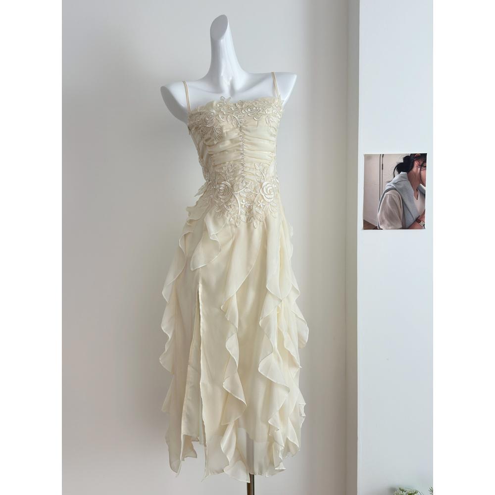 

Шарм Элегантный Новый Женский Дизайн Необычное Платье Фея Тяжелая Промышленность Повседневный XL- (recommended 110-60kg) абрикосовый