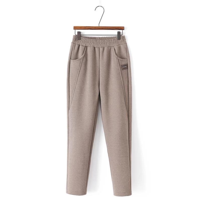 

Утепленные брюки на флисовой подкладке для женщин среднего возраста - Повседневные брюки прямого кроя для осени и зимы 4XL 135-145 Jin