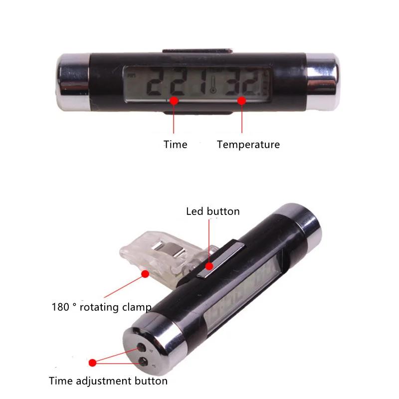 1PCS Car Digital Clock Temperature Display Thermometer Auto Electronic Clock LED Backlight Digital Display