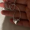 Kpop Love Heart Pendants Necklace for Women Aesthetic Fashion Korean Style Necklaces Snake Bone Chain Y2k Jewelry Birthday Gifts