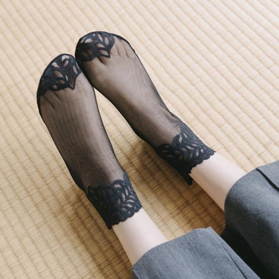 Sheer Socks Thin for Women Mid-tube Nylon Breathable Mesh See Through