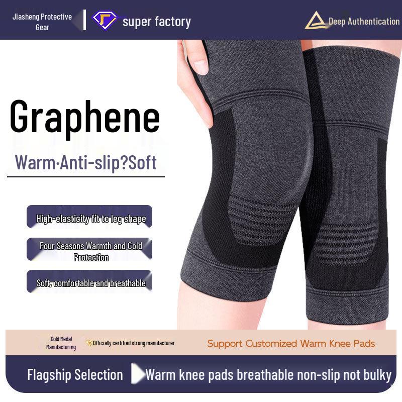 Graphene Knee Pads, Long Style, Non-Slip, for Middle-Aged and Elderly, Spring/Summer Leg Guards, Knee Protection.