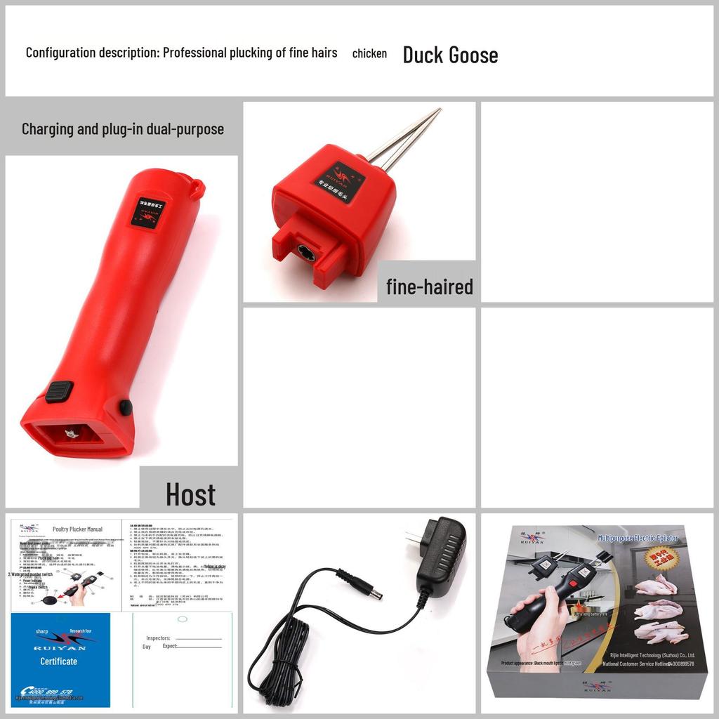 ""Elektrische Geflügelrupfmaschine""": Lithiumbatterie, Automatisch für Huhn, Ente und Gans - Europäischer Standard"