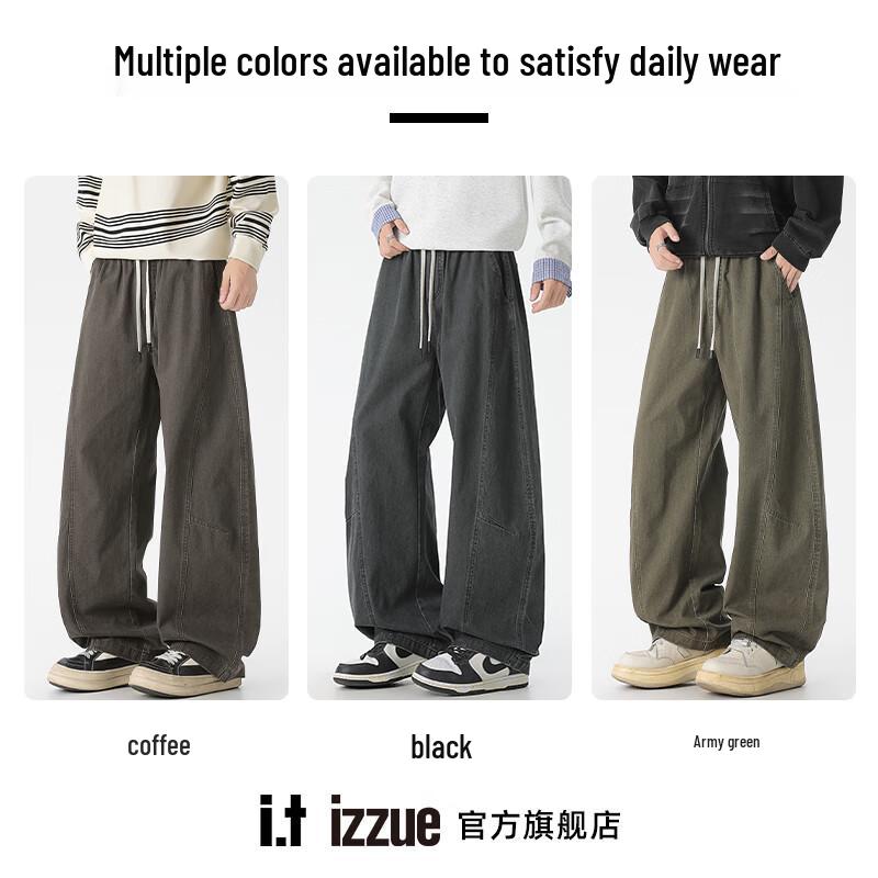 Izzue Men's Washed Distressed Straight Cargo Pants