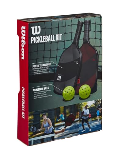 Wilson Pickleball Paddle Racket Pickleball Kit (2 Paddles/2 Balls) Black WR195611U2