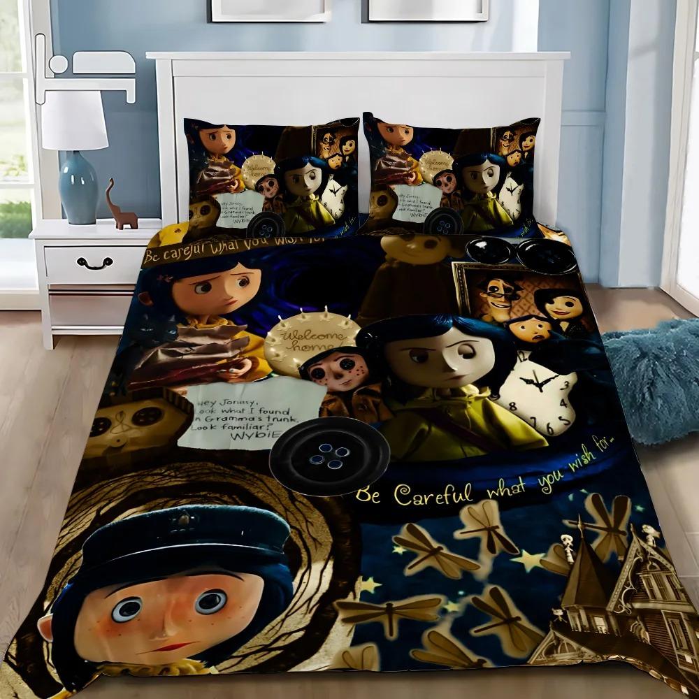 C-coraline Duvet Cover Pillowcase Home Bedding Set for Children and Adults Bedroom Decoration Gift Single Double Large