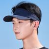 Men Summer Hat Empty Top Hollow Out Mesh Long Brim Sunscreen Anti-UV Face Protection Lightweight Tennis Jogging Peaked Cap