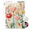 Colorful Floral Pearl Bead Painting Kit with Frame Sparkling Canvas Art Romantic Bedroom Decor Gift for Adults Home Wall Decor Crafting Hobby