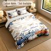 Autumn Harvest Theme Personalized 3Pcs Bedding Set Custom Text & Name 1 Sheet 2 Pillowcases Household Bedding 1pc