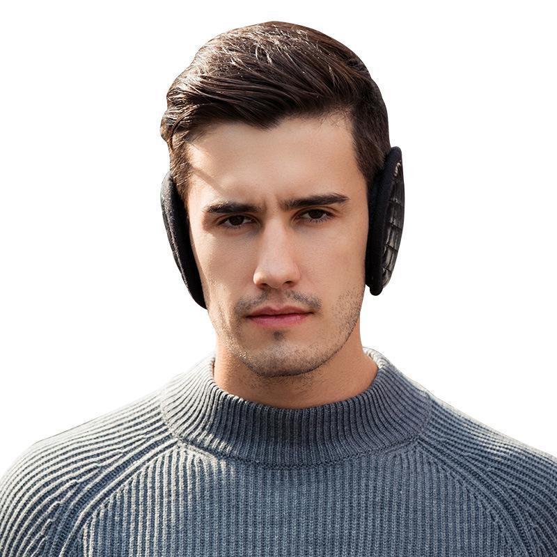 Men's Winter PU Earmuffs: Thick, Back-Wear Ear Caps for Warmth