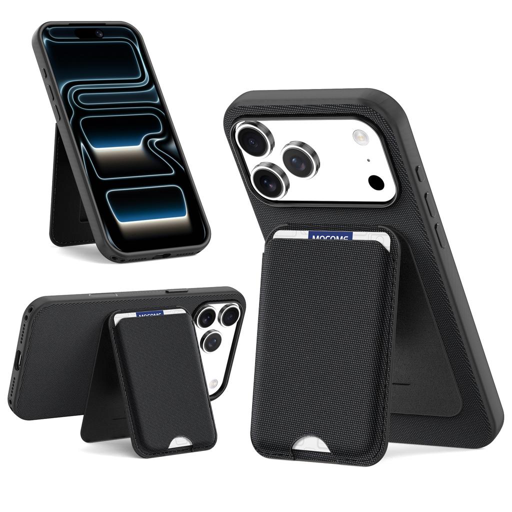 2 in 1 Detachable Card Holder Stand Fabric Phone Case For iPhone 17 Pro Max 16 Plus 15 14 13 12 11 Shockproof Portable Cover