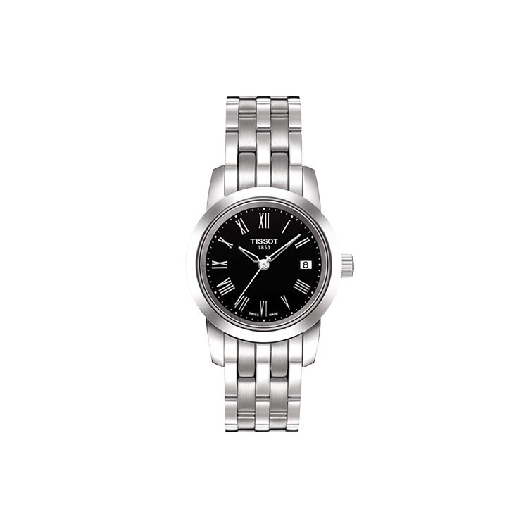 TISSOT Montre  S&eacute;rie Dream Mouvement Quartz &Eacute;tanche 30M Cadran Noir 28mm Bo&icirc;tier en Acier Inoxydable Bracelet en Acier Inoxydable T033.210.11.053.00 Black Dial