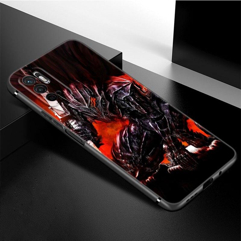Anime Berserk Guts Phone Case For Xiaomi Redmi Note 11 10 9 8 Pro 11T 5G 10T 10S 9S 9T 9i 9C 9A 8T Soft TPU Black Cover