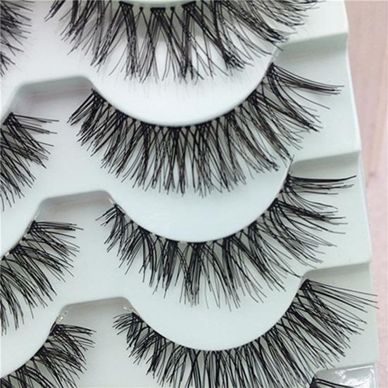 5 Pairs False Eyelashes Lightweight Natural Look Synthetic Fiber Women False Eyelashes for Makeup