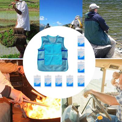 Sommer Kühlweste mit Eisbeuteln Eiswürfel Eisbeutel Weste Weste Mit 8 Eisbeuteln Hitzschlag Sicherheitsweste Kleidung Jacke
