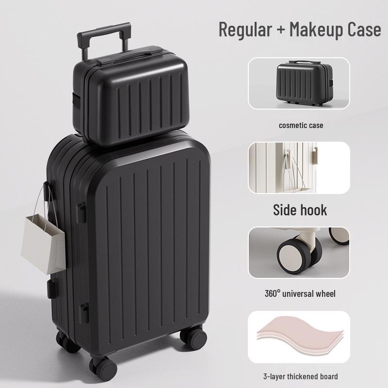 Valise trolley de haute valeur: Valise de voyage grande capacité avec fermeture éclair double couche pour hommes et femmes étudiants