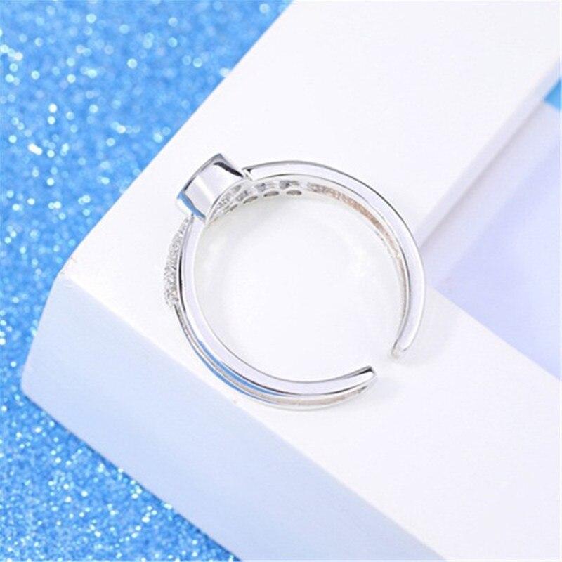 Women 'S Classic Double Layers Inlaid Round Aaa Zircon Open Style Ring Adjustable Ladies Fashion Jewelry R0194