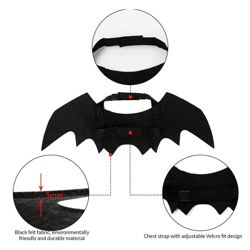 1Pcs Cat Clothes Bat Wings Fashion Funny Costume Artificial Wings Pet Cosplay Props Halloween Cute Party Small Dog Felt