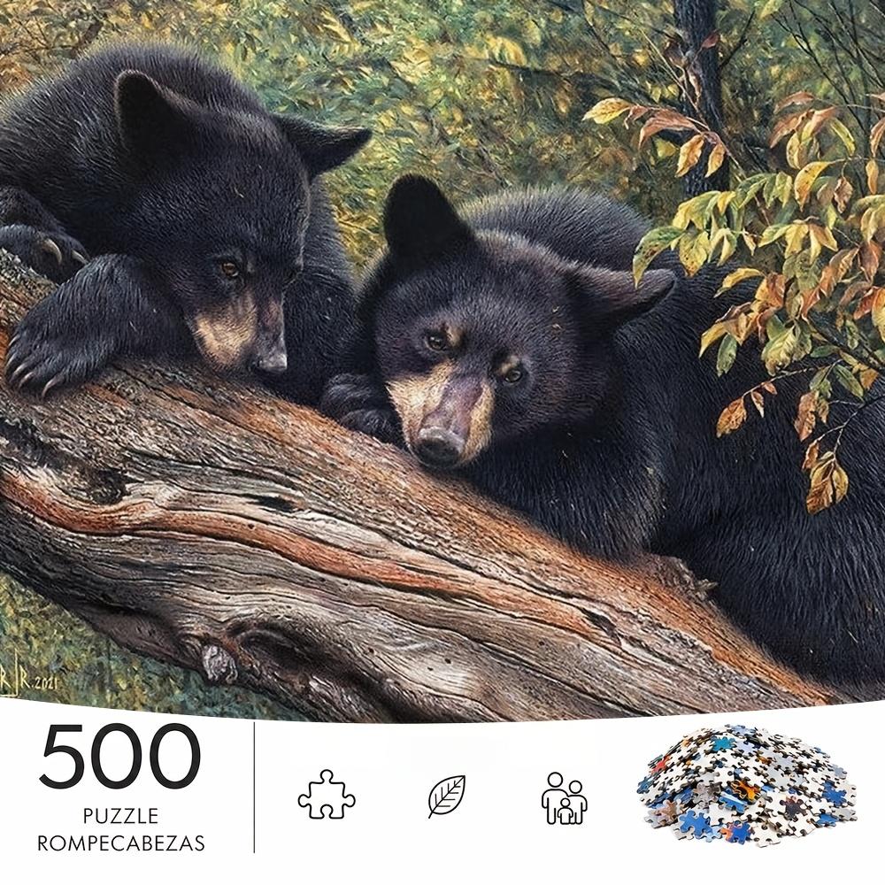 500pcs/Puzzle Game for Endurance And Logic Training - Exquisite Puzzle - (Forest Edge Bear) Suitable for Living Room Decoration, Wedding Home Setup, G
