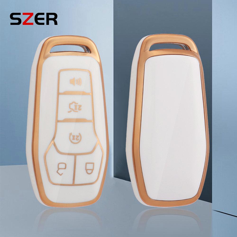 Car Key Cover Case For Ford Fusion Mondeo Mustang F-150 Explorer Edge     Car Styling Key Protection Keychain