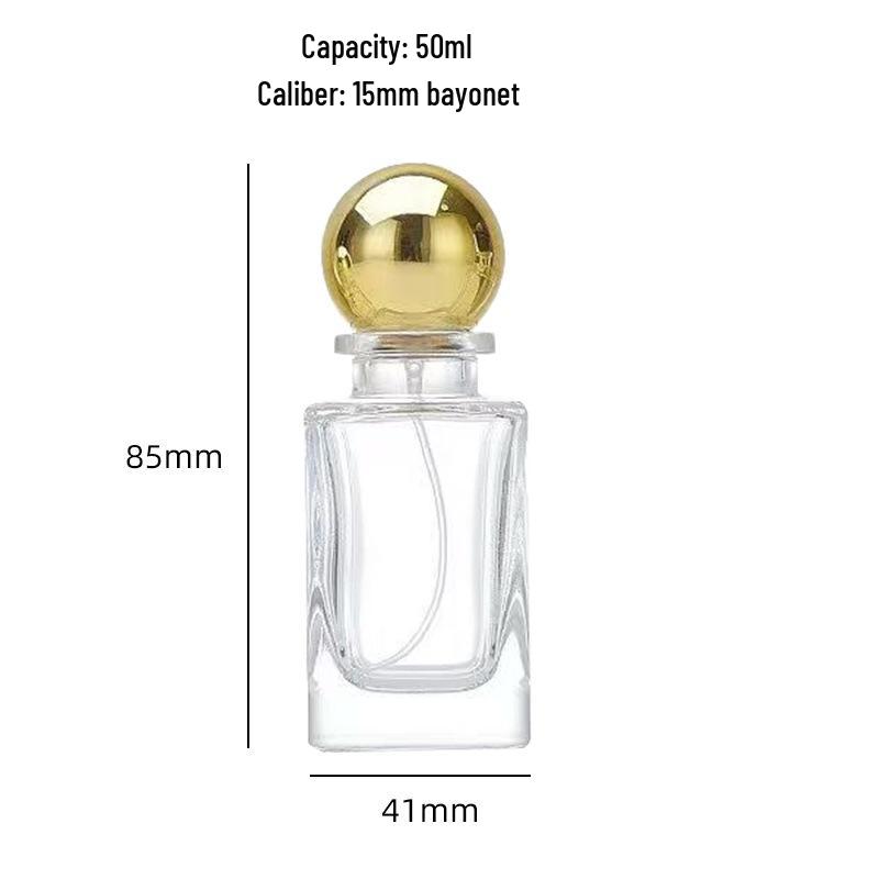 Luxury Glass Perfume Bottle Set: 30ml Press-type Decanter & 50ml Spray Refillable Bottles