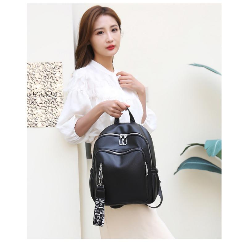 Ryggsekk Reiseveske for kvinner Mote Multifunksjonell ryggsekk i mykt skinn Trend Casual Bag