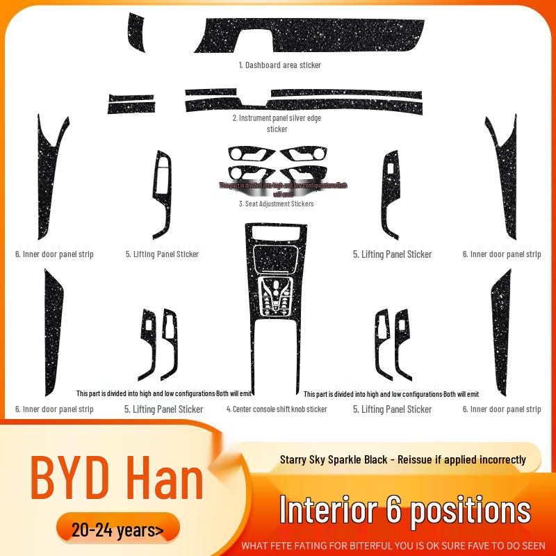 BYD Han 20-25 EV Interior Film: Central Control Sticker & Intelligent Driving Protection Decoration