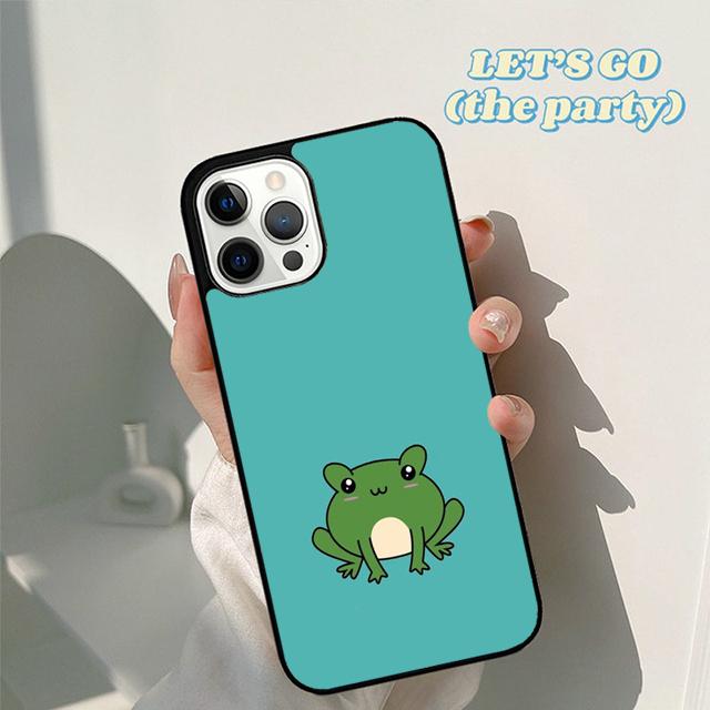 Autumu Mint Green Funny Frog Phone Case Cover for iPhone 17 Air 16 16e 15 12 11 13 14 Pro Max Apple Plus Coque