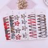 8pcs Leopard Print Hair Clips for Women Girls Geometric Cute Star BB Clips Bangs Hairpins Y2K Clips Headdress Hair Accessories