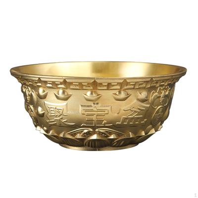 Cuenco del Tesoro Feng Shui Cuencos de Riqueza y Dinero Adorno de Escritorio de Latón Retro para Ofrendas para la Primavera